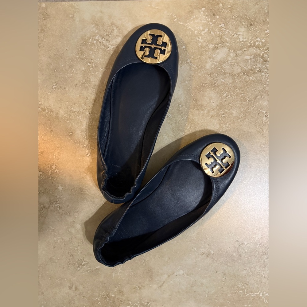 Navy Tory Burch Ballet Flats